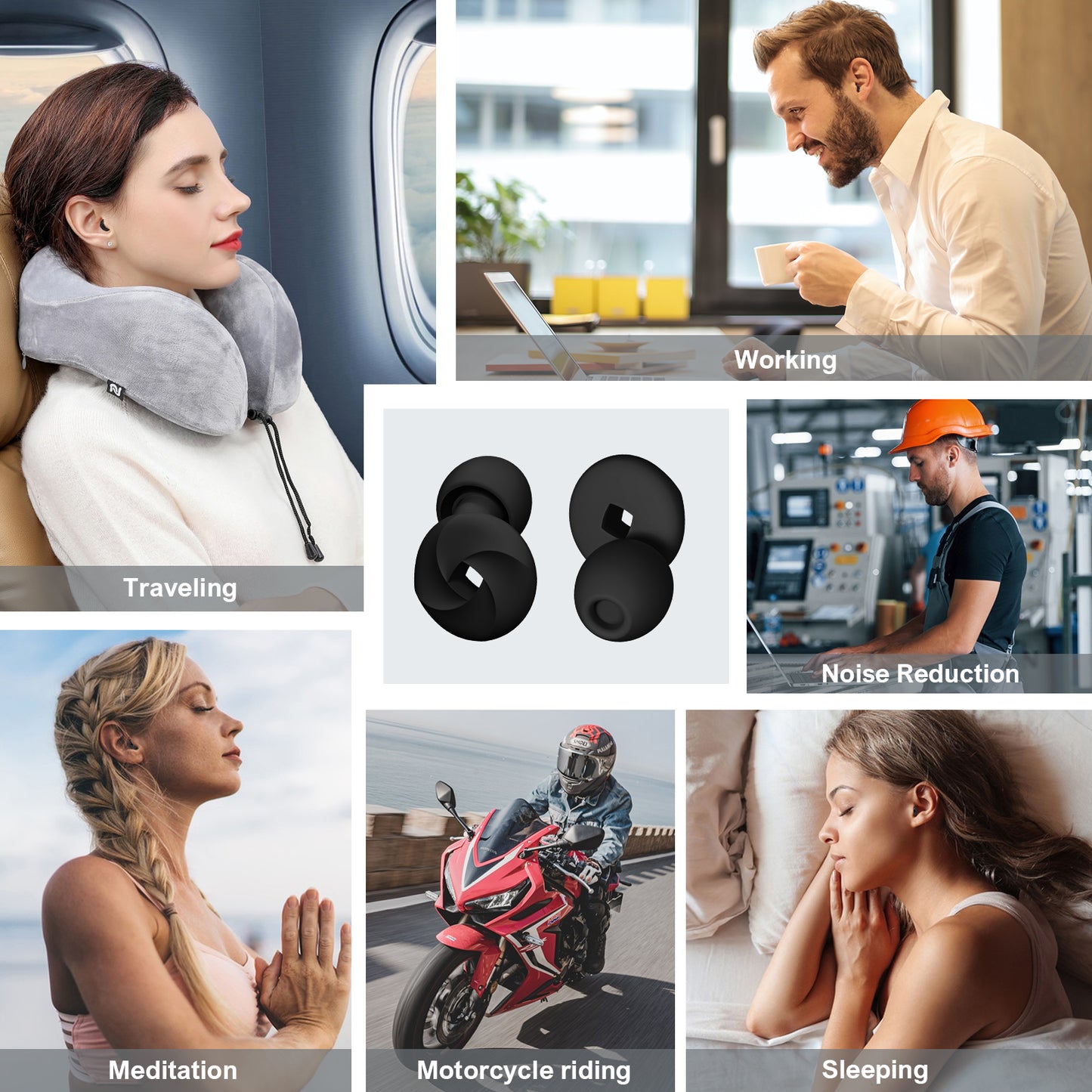 Silicone Reusable Ear Plugs for Sleeping – Soft, Noise-Reducing Earplugs for Comfortable Night Sleep & Travel