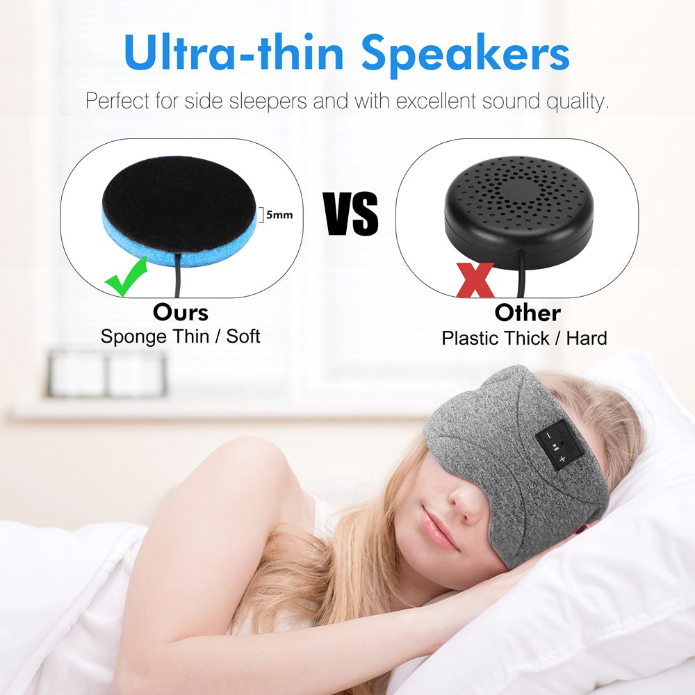 New Cozy Bluetooth Eye Mask - Wireless Sleep Mask with Ultra-Thin Speakers, Built-In Microphone, and 100% Light-Blocking Design for Sleeping