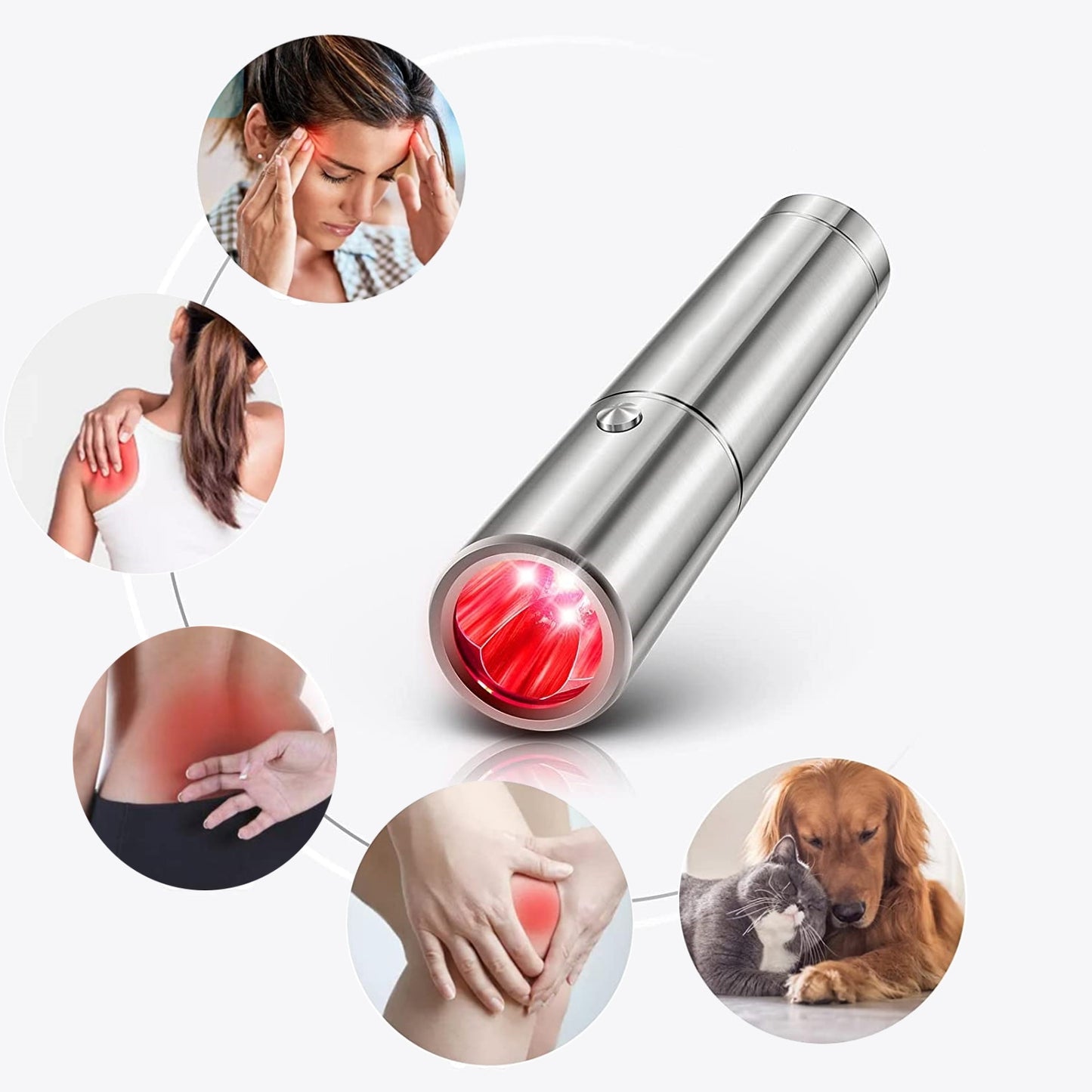 Infrared & Red Light Therapy Torch for Body Joints & Muscles Pain Relief, Portable - Use 3 wavelengths